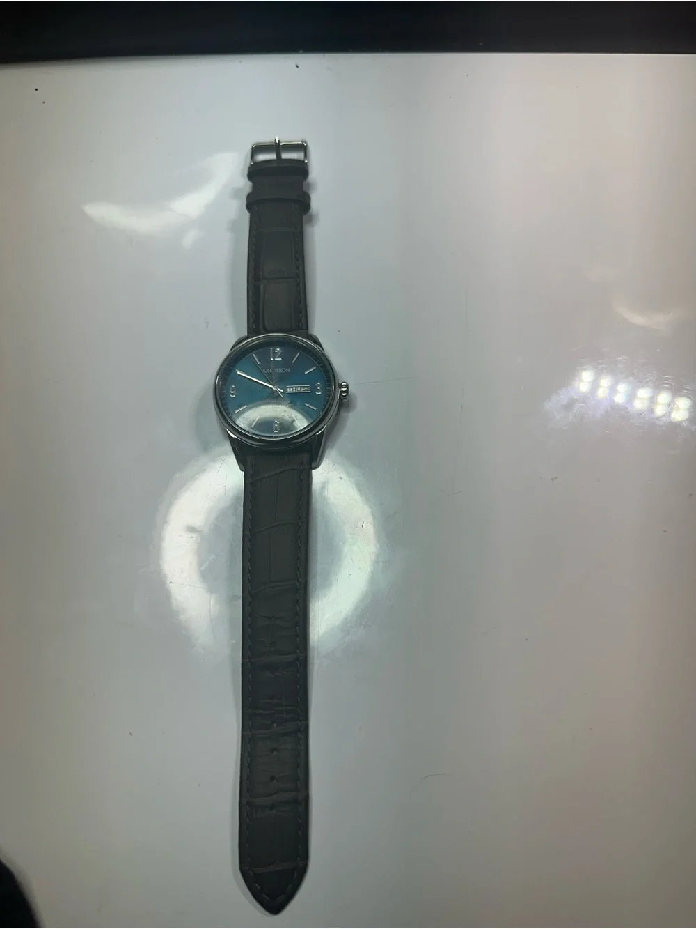 Armitron Blue Dial Watch with Brown Leather Strap